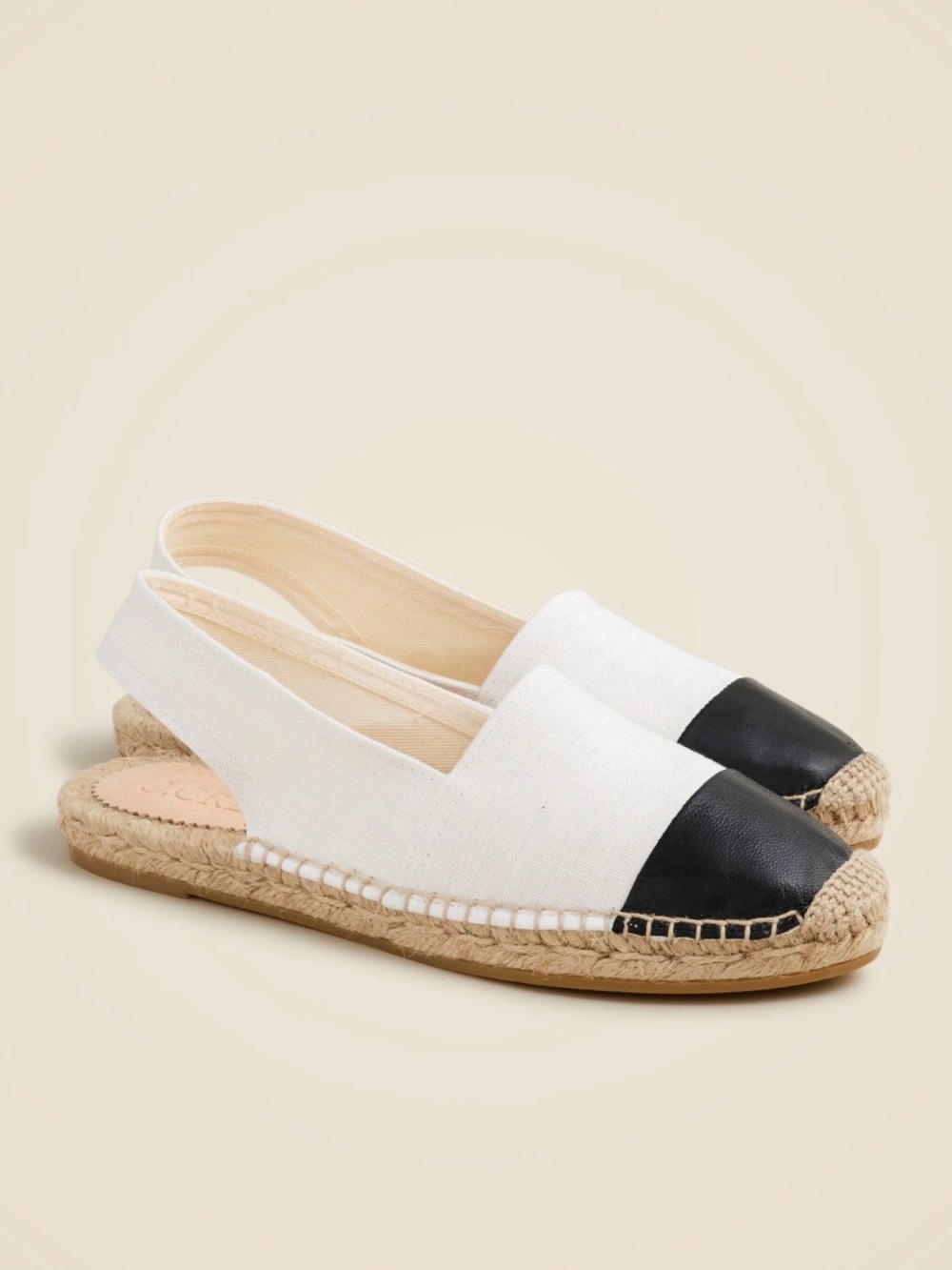 J. Crew cap toe slingback espadrilles in canvas